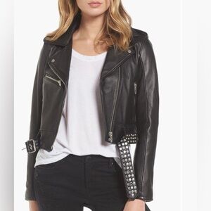 Blank NYC studded leather jacket XS black